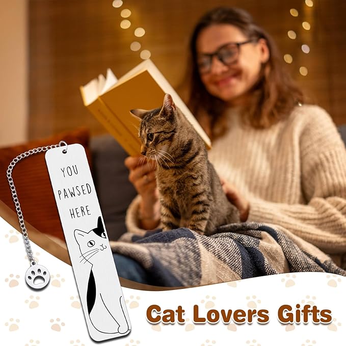 Cat Gifts for Women, Cat Lover Gifts for Women Men Reader, Mothers Day Gift for Cats Mom Dad, Cute Bookmarks for Women Teens Girl Boy, Birthday Gift for Book Lovers, Bookish Gift Reading Accessories