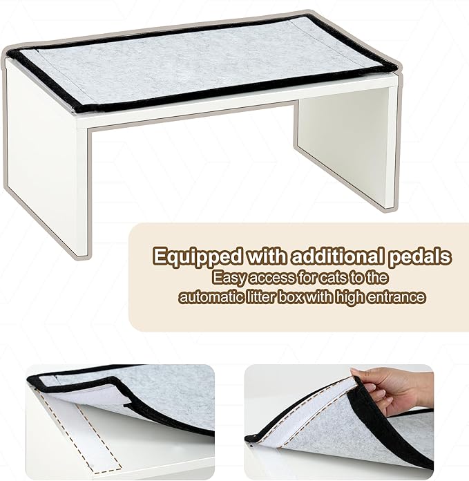 Hey-brother Cat Litter Box Enclosure, Large Hidden Litter Box Furniture with Charging Station, Suitable for Automatic/Self-Cleaning Cats Litter Boxes and Robot, Modern, White JCLB005WT