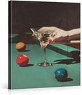 Vintage Dive Bar Martini Canvas Wall Art Billiards Cocktail Print Painting Retro Wall Decor for Bar Kitchen Game Room 8x10 Inches Framed