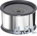 UPSKY 4.5L Dog Water Bowl,Large Capacity No Spill Dog Water Bowl,Stainless Steel Spill Proof Slow Water Feeder,No Splash Water Bowl with Anti-Slip Mat for Messy Drinkers Grey, B.4.5L
