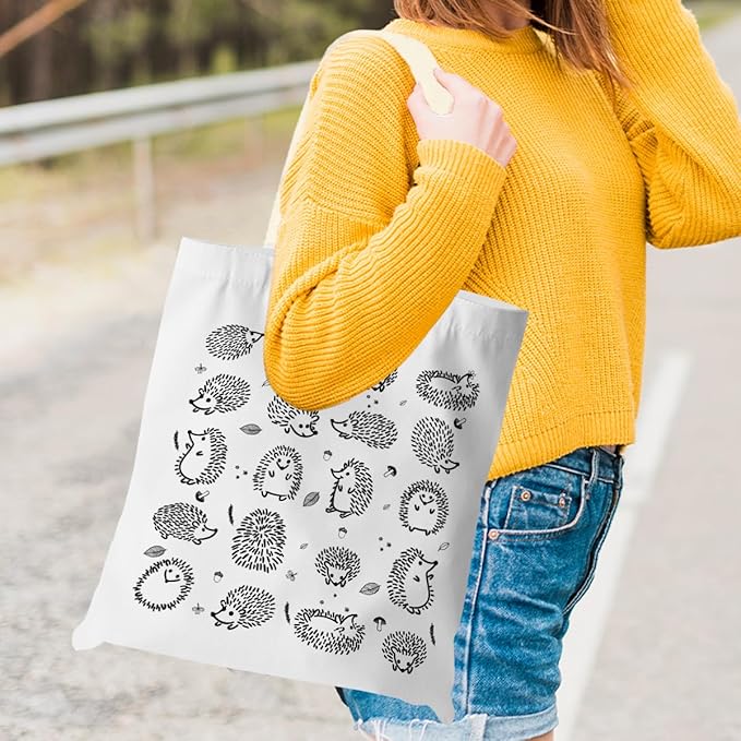 Turtle Gifts Shark Gifts Tote Bag, Hedgehog Horse Gifts for Women Girls, Animals Reusable Grocery Bag Shopping Bag