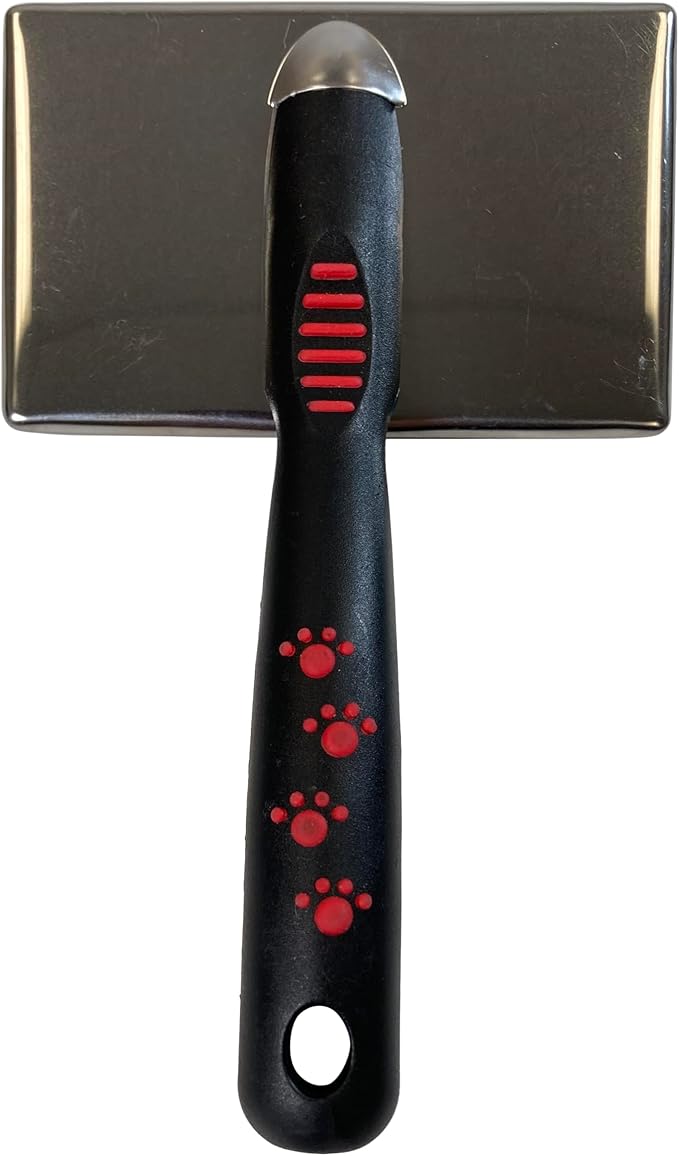 Ryan's Pet Supplies Paw Brothers Soft Flat Slicker Brush with Coated Pin Tips, Large/X-Large for Professional Groomers