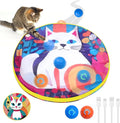 Interactive Cat Toys with 2 Fast Rolling Ball in Mat, Chirping & Motion Activated Automatic Cat Toy, Hide and Seek Games for Indoor Cats/Kitty/Kittens
