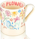 Flower Mug, Butterfly Gifts for Women, Funny Aesthetic Ceramic Cup for Cappuccino Espresso Tea Milk Juice, Cute Coffee Mug for Christmas Holiday Party, Dishwasher Safe