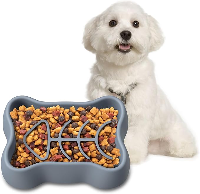 ORIA Slow Feeder Dog Bowls, Silicone Dog Food Bowl with Suction Cups, Interactive Dog Puzzle Bowl for Slow Eating, Anti-Choking, Slow Feeder Cat Bowl for Dogs Cats, Dry and Wet Food
