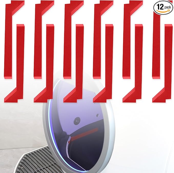 12 Pack Red Foams for Els Pet Litter Box, Replacement Parts for Self-Cleaning Cat Litter Box, Precisely Cut EVA Material, Prevents Cat Litter from Spilling