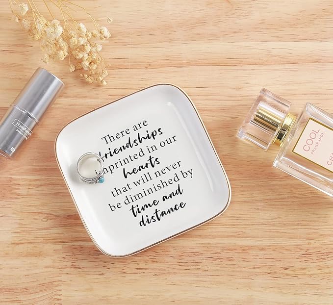 Friend Birthday Gifts for Women Ring Dish Friendship Gifts for Women Friends Female Gifts "There are friendships imprinted in our hearts that will never be diminished by time and distance"