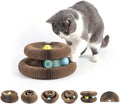 Magic Organ Cat Scratcher with Automatic Electric Ball, 2-in-1 Interactive Cardboard Scratching Board & Automatic Cat Toy Ball, Shape-Shifting Accordion Pad for Indoor Cats