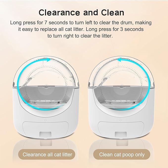 Self Cleaning Litter Box, Automatic Litter Box with APP Control Odor Removal Safety Protection Large Capacity for Multiple Cats, with Garbage Bags