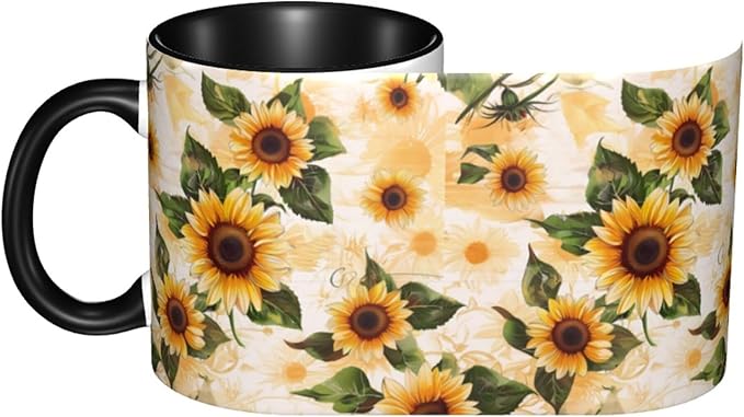 Sunflower Coffee Mug 11OZ Funny Ceramic Tea Cup Kitchen Decor Novelty Mugs for Home Office Travel