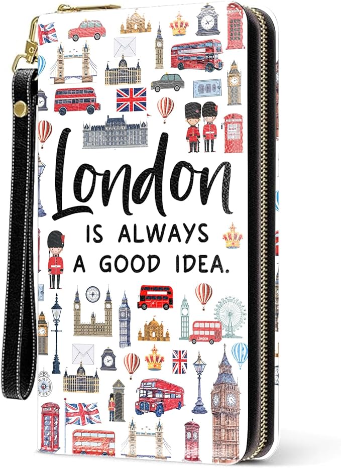 London Travel Gift Women Wallet, London Lover Souvenirs Gifts, Credit Card Holder Purse, Birthday Christmas Graduation Gifts For Women Mom, Travel Office Daily Purse