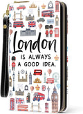 London Travel Gift Women Wallet, London Lover Souvenirs Gifts, Credit Card Holder Purse, Birthday Christmas Graduation Gifts For Women Mom, Travel Office Daily Purse
