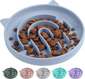 Coomazy Silicone Slow Feeder Dog Cat Bowls, Interactive Puzzle Toy for Pets Food Training, Keeps Dogs Cats Busy, Prevents Puppy Kitty Overeating (Light Blue, 1.4Cup)