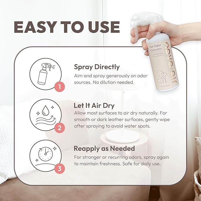 Pet Odor Eliminator Spray for Dog & Cat – Neutralizes Urine, Litter Box & Carpet Smells | Non-Toxic, Fragrance-Free, Pet-Safe | Ti-Oxy™ Technology – No Enzymes, No Masking, 10.1 Fl Oz