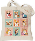 Pets Lover Gifts Tote Bag for Women, Dogs Cats Bee Aesthetic Canvas Bag with Inner Pocket
