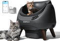 CATLINK Self Cleaning Cat Litter Box Open-X, 5G & 2.4G WiFi, Safe Anti-Pinch Automatic Litter Box Open Top, AI Waste Analysis Health Monitor, App, Odor Free - Grey/Large Kit (Multi-Cat Household)