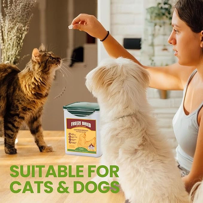 OPET Freeze Dried Cat & Dog Treats, Single Ingredient Chicken Bites for Cats & Dogs, High Protein Pet Training Treats (3.52 oz, Chicken)