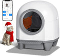 GUNJI Automatic Self-Cleaning Litter Box, 90L Large Capacity for Multiple Cats - APP Controlled with Safety Protection, Included Litter Mat & 1 Roll Garbage Bags (Gray)