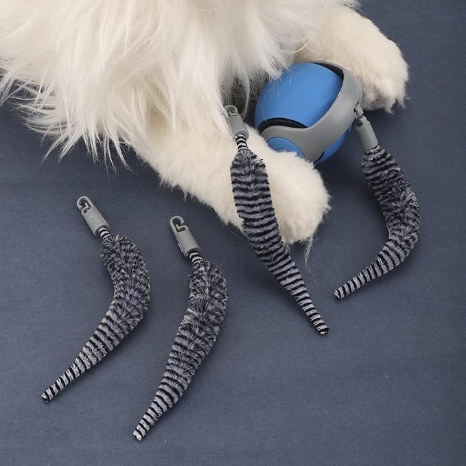 5pcs Cat Ball Toy Replacement Tails, Interactive Cat Toy Accessories Attachments Automatic Moving Ball Worm Refills Rope Compatible with 2.0 (Black, White)