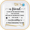 PUDDING CABIN Friend Gifts for Women Jewelry Dish - Our friendship is a true blessing to me - Best Friend Birthday Gifts for Women, Mothers Day Gifts for Friends Female