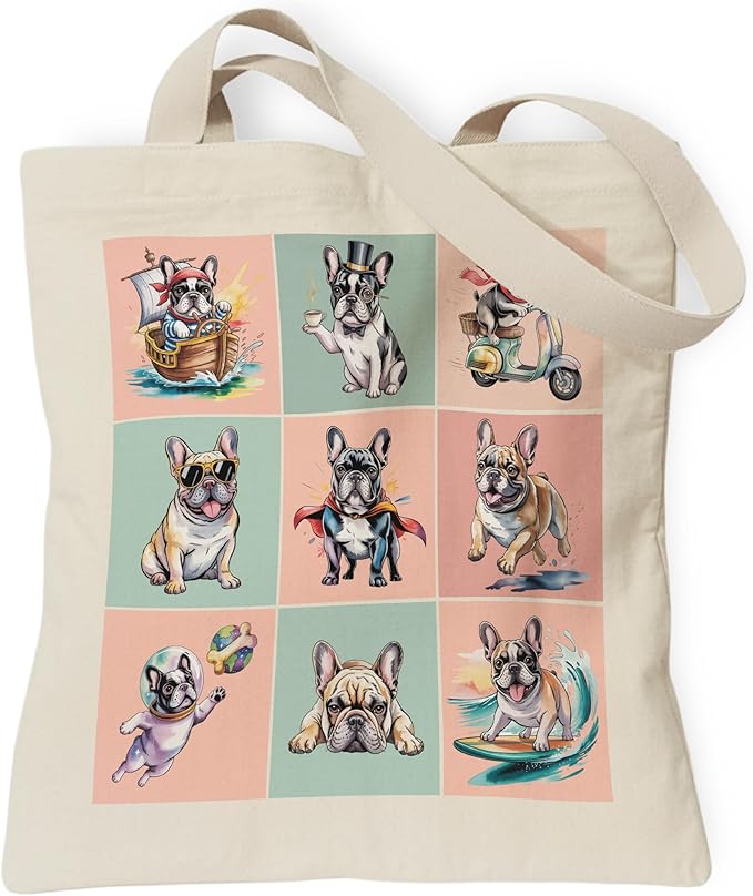 Pets Lover Gifts Tote Bag for Women, Dogs Cats Bee Aesthetic Canvas Bag with Inner Pocket