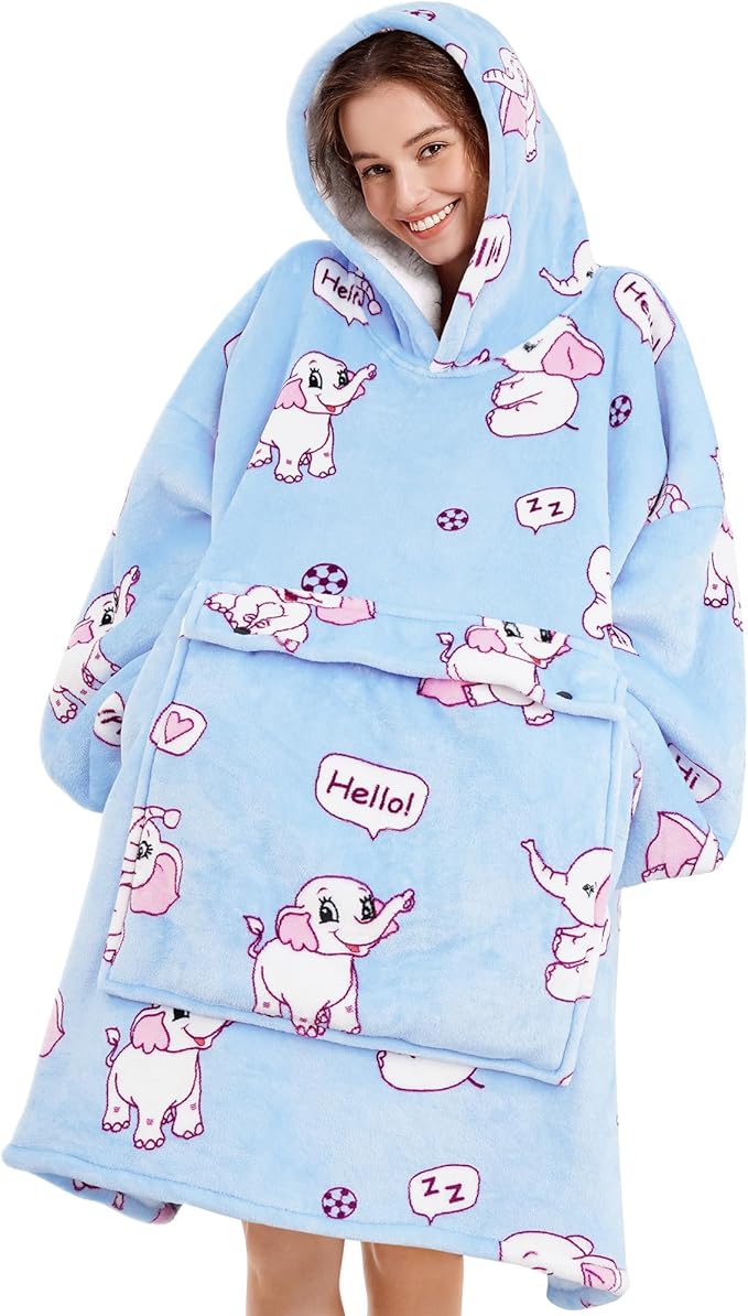 Narecte Cozy Oversized Blanket Hoodie Wearable Blanket Adults Soft Hooded Blanket Hoodie Birthday Gifts for Women Christmas