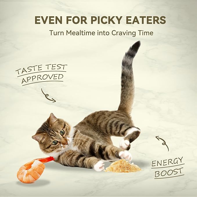 Soft Cat Treats, Chicken & Shrimp Ultra-Thin Slices for Kitten & Senior, Easy to Chew & Tooth-Friendly, Grain-Free & Gut-Friendly Cat Snacks,3.2 oz