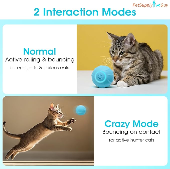 Smart Rolling Ball – Automatic Interactive Toy for Indoor Cats, Electronic Motion-Activated Enrichment, Rechargeable, Fun Moving Puzzle for Kittens & Adults, Engaging Playtime