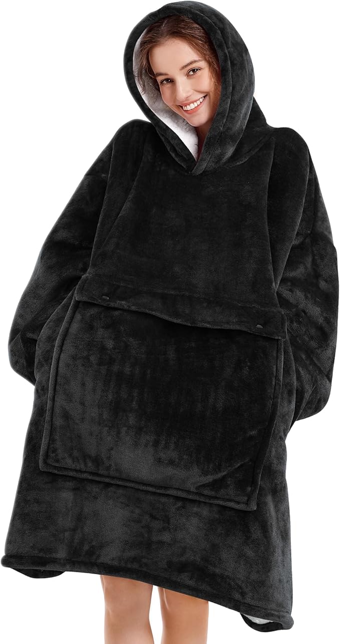 Narecte Cozy Oversized Blanket Hoodie Wearable Blanket Adults Soft Hooded Blanket Hoodie Birthday Gifts for Women Christmas