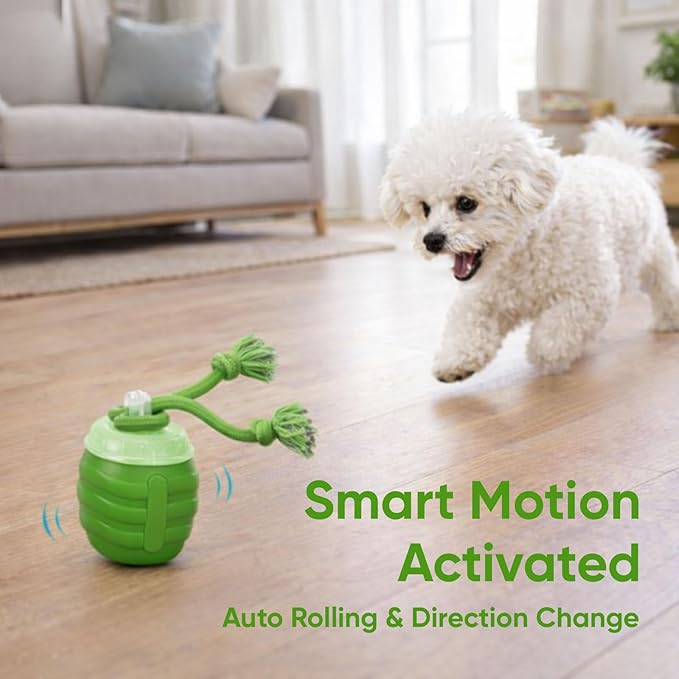 Smart Motion Pet Ball, Interactive Dog Toys, Motion Activated Automatic Rolling Ball for Small/Medium/Large Dogs with Music (Green)