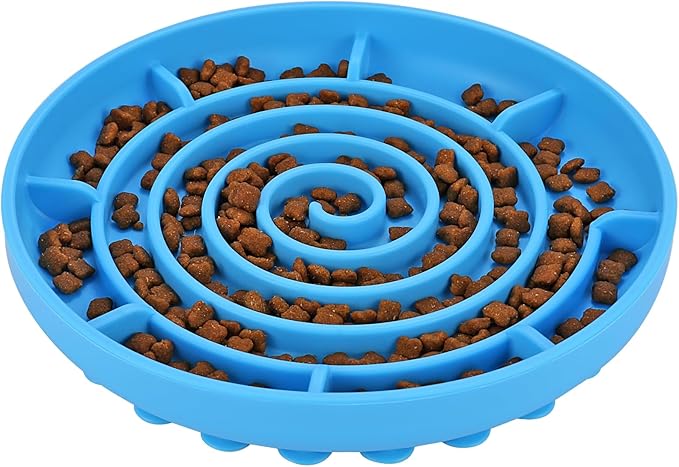 Slow Feeder Bowl,Soft Silicon Rubber Slow Feeder Slow Down Eating Time for Dog Cat Puppy Pet with Stong Suction Cups for Dog Bowls Slow Eating Bowls