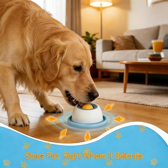 Upgraded Dog Lick Bowl, Dog Cat Enrichment Toys, Interactive Slow Feeder & Anxiety Relief Treat Dispenser with Non-Slip Base for Puppy Kitten Mental Stimulation. (Blue-1PCS)