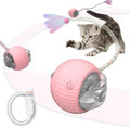 Interactive Cat Ball Toy Active Smart Rolling Balls Automatic Kitten Toys with Elastic Mesh Tail Rechargeability Motion Activated Pet Ball for Indoor Cats