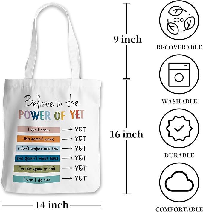 Grace Yonks Cute Canvas Tote Bag – Aesthetic Large Reusable Bag