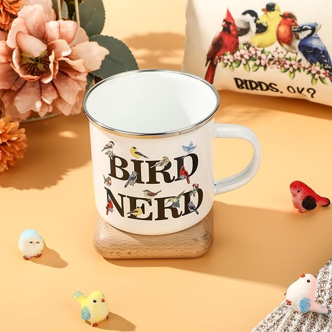 Bird Lover Gifts for Women Birthday Gifts Baskets Set Include Canvas Tote Bag, Makeup Bag, Socks, Keychain, Enamel Mug, Small Figurines for Mom, Wife, Sister, Friend