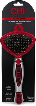 CHI for Cats 2-in-1 Grooming Tool: Double-Sided Bristle & Pin Brush for All Cats | Ergonomic Handle and Padded Bristles