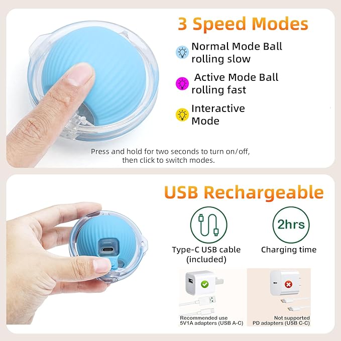 Interactive Cat Toy Ball, Automatic Moving Cat Ball in Pouch,Interactive Cat Toys for Indoor Cats,Motion Activate Cat Toy Hide and Seek Mouse Catching Game ,Kitten Toys, Play Mat for Cats(Square）