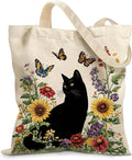 Aesthetic Canvas Tote Bag for Women - with Magnetic Snap Closure & Zipper Inner Pocket Reusable Bag for Shopping