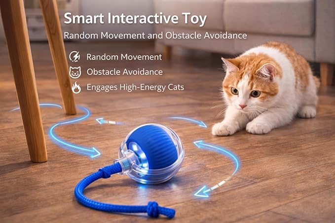 OAOAPLOS® Smart Interactive Dog Ball – Automatic Rolling Pet Toy, Quiet Self-Moving Ball with 3 Modes, Waterproof Design for Indoor & Outdoor Play