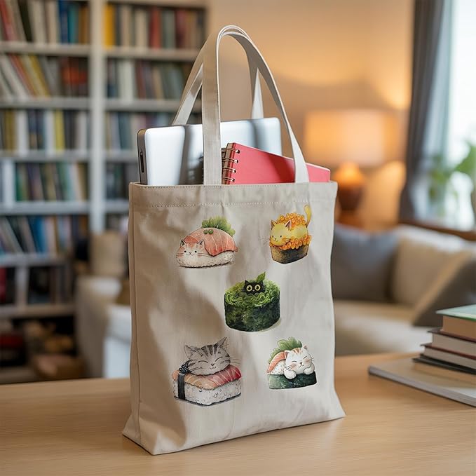 Pets Lover Gifts Tote Bag for Women, Dogs Cats Bee Aesthetic Canvas Bag with Inner Pocket