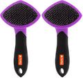 Hartz Groomer's Best Small Slicker Brush for Cats and Small Dogs,Black/Violet,(Pack of 2)