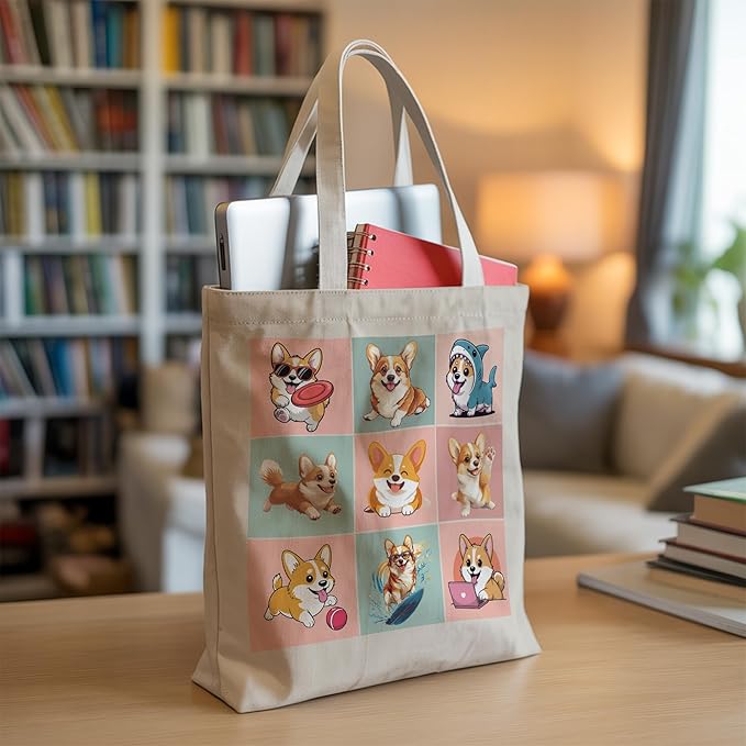 Pets Lover Gifts Tote Bag for Women, Dogs Cats Bee Aesthetic Canvas Bag with Inner Pocket