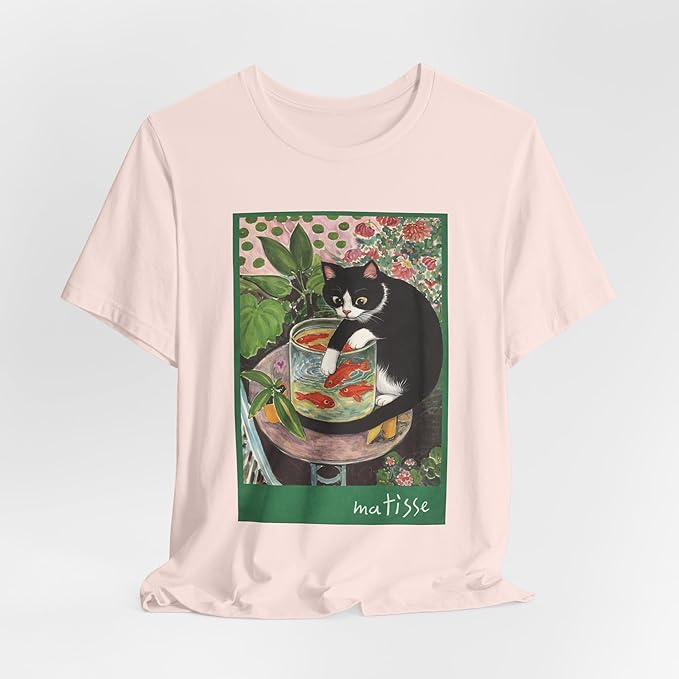Vintage Cat Painting T Shirt, Matisse Inspired Cat Tee, Retro Art Aesthetic Shirt, Funny Cat Lover Gift