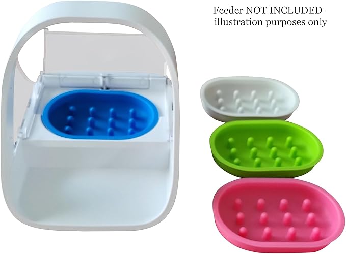 Cat Slow Feeder Bowl - Compatible with Sureflap Surefeed Feeders -BPA Free & Dishwasher Safe Silicone Slow Feeder - Non-Slip Puzzle Bowl for Small & Med Breed (Blue)