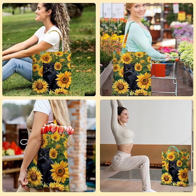 Hanamiya Na Tote Bag with Zipper Pockets, Tote Bag Reusable Shopping Grocery Bags Birthday Gifts for Women, Weekender Bags