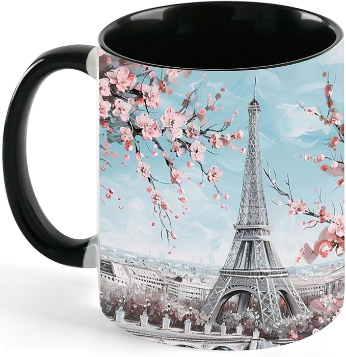 Paris Eiffel Tower Coffee Mug 11 OZ Ceramic Tea Cup Novelty Mugs Funny Coffee Cups with Handle