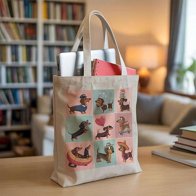 Pets Lover Gifts Tote Bag for Women, Dogs Cats Bee Aesthetic Canvas Bag with Inner Pocket
