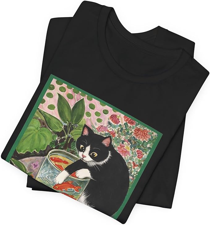 Vintage Cat Painting T Shirt, Matisse Inspired Cat Tee, Retro Art Aesthetic Shirt, Funny Cat Lover Gift