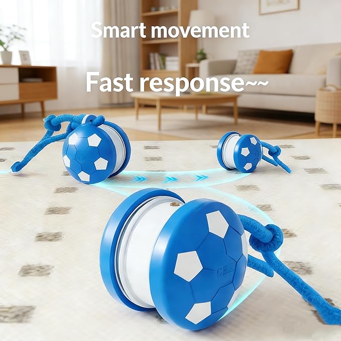 Interactive Cat Toy Ball, Motion Activated Smart Rolling Toy for Indoor Cats, Rechargeable Interactive Toy Ball for Indoor Cats Exercise, Automatic Moving Ball for Boredom to Keep Cats Busy