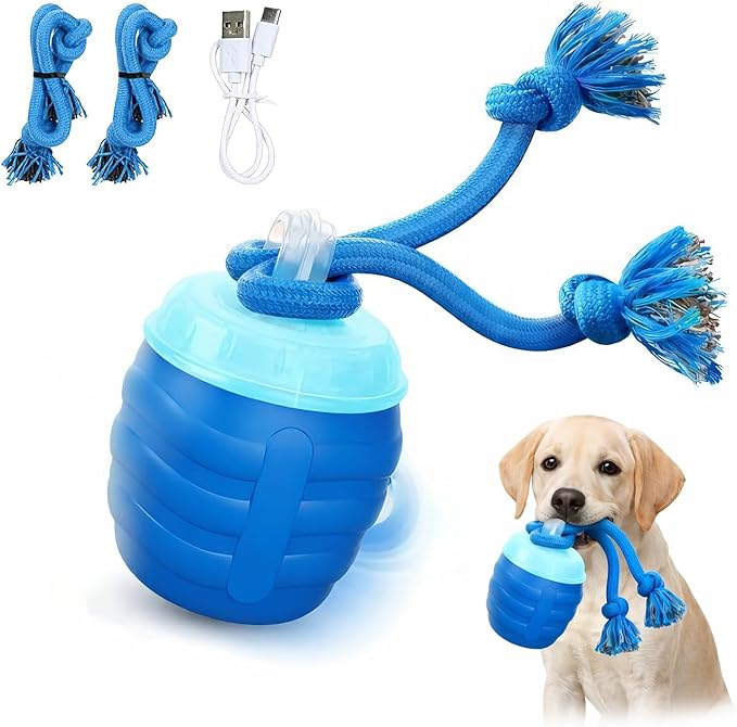 Smart Motion Pet Ball, Interactive Dog Toys, Motion Activated Automatic Rolling Ball for Small/Medium/Large Dogs with Music, Self-Moving Dog Toy for Boredom & Training (Blue)
